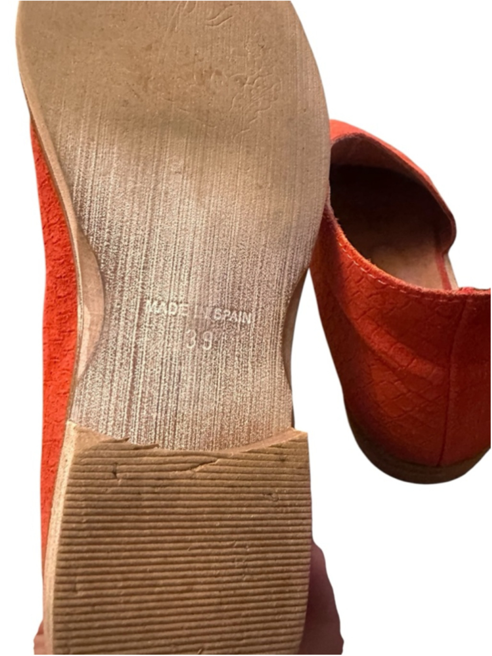 Free People Burnt Orange Suede D’Orsay Flats Boho Festival US 8.5 - Picture 6 of 7